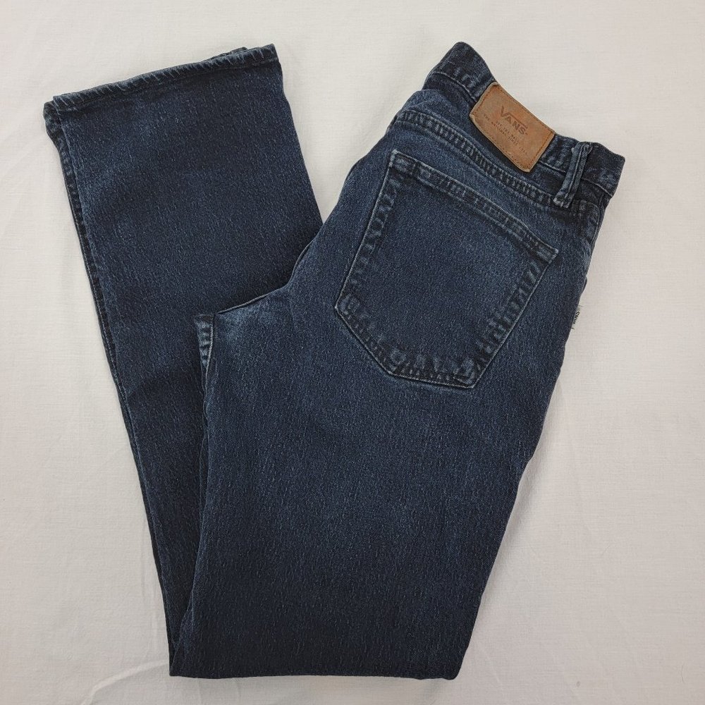 Vans Straight Leg Jeans Blue Dark Wash Denim Mid Rise Men's Size 32 x 32